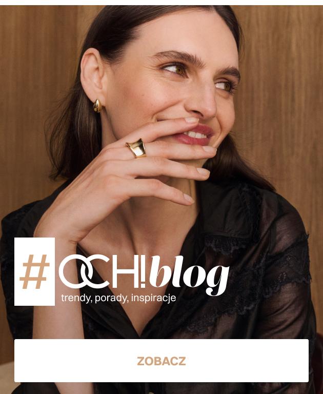baner z kobiecą sylwetką zachęcający do sprawdzenia bloga OCHNIK z treściami o trendach, poradach i inspiracjach modowych