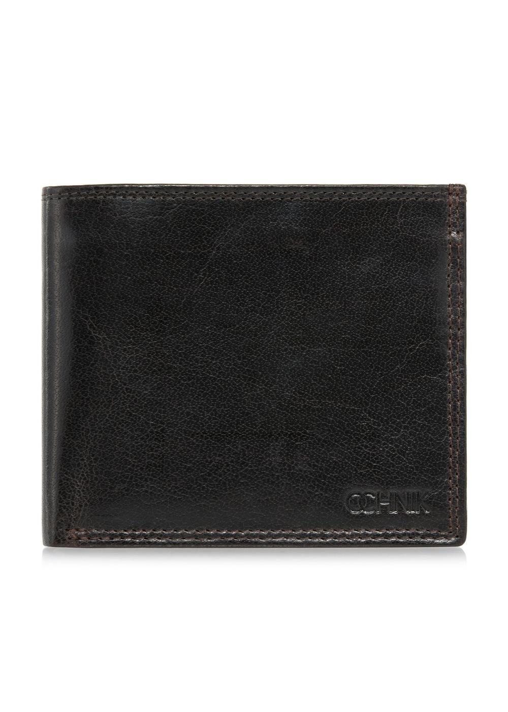 Brązowy niezapinany skórzany portfel męski PORMS-0555-89(W24)