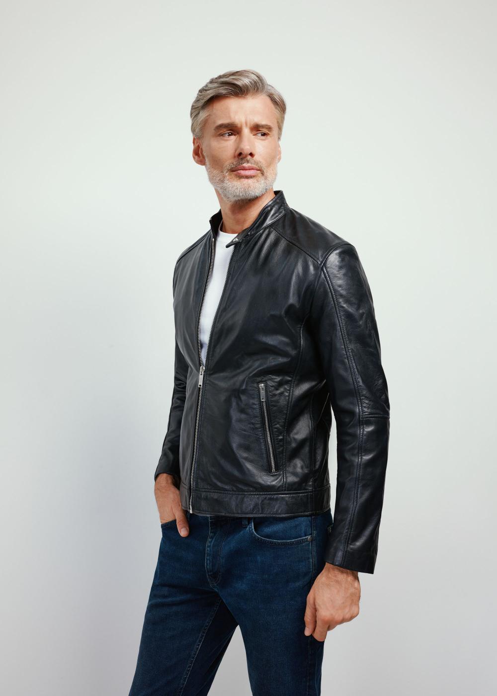 Men's leather jacket online shopping hotsell