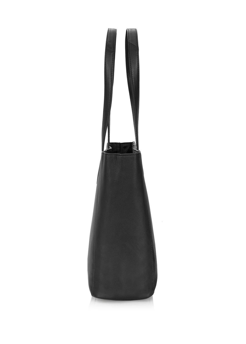 Duża czarna torebka skórzana damska TORES-0971-99(W24)