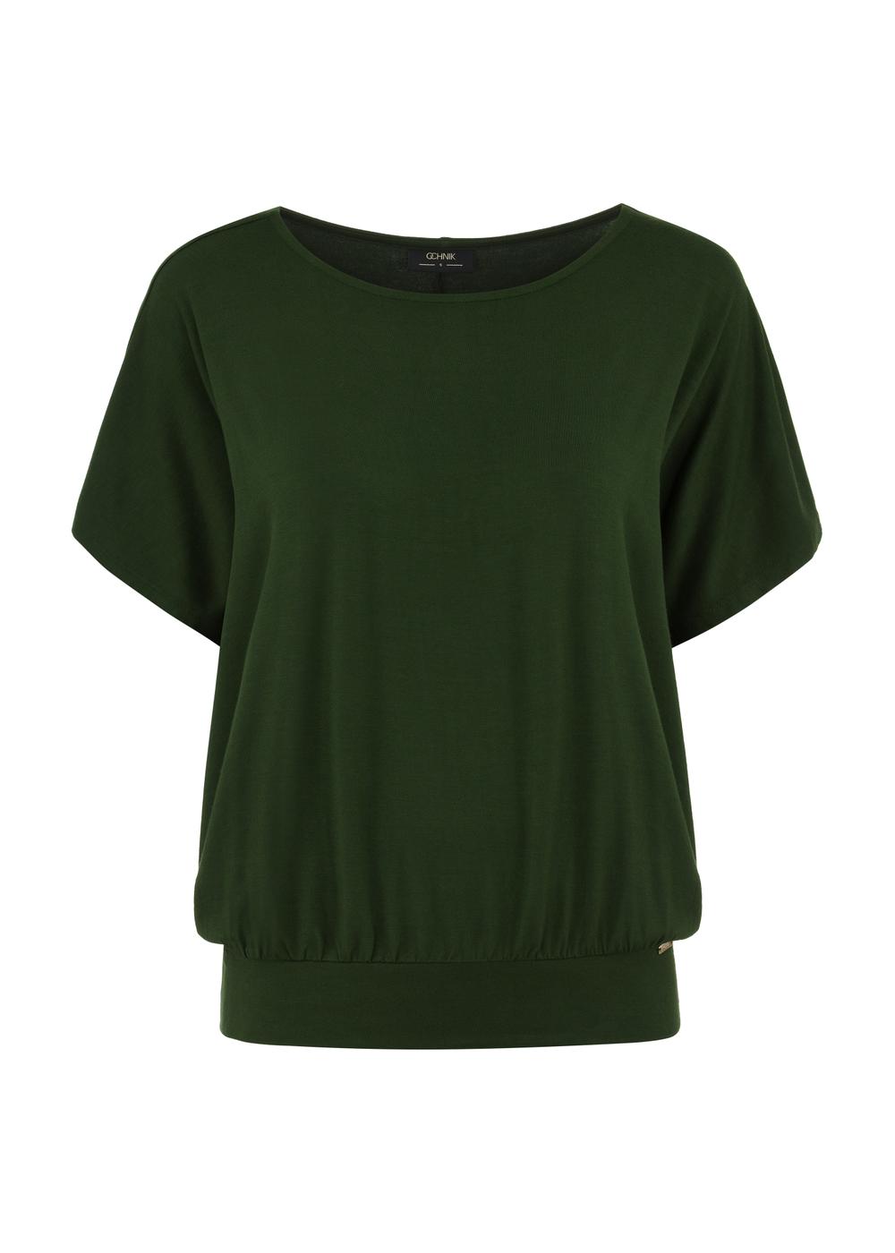 Zielona bluzka ze ściągaczem damska BLUDT-0170-55(W24)