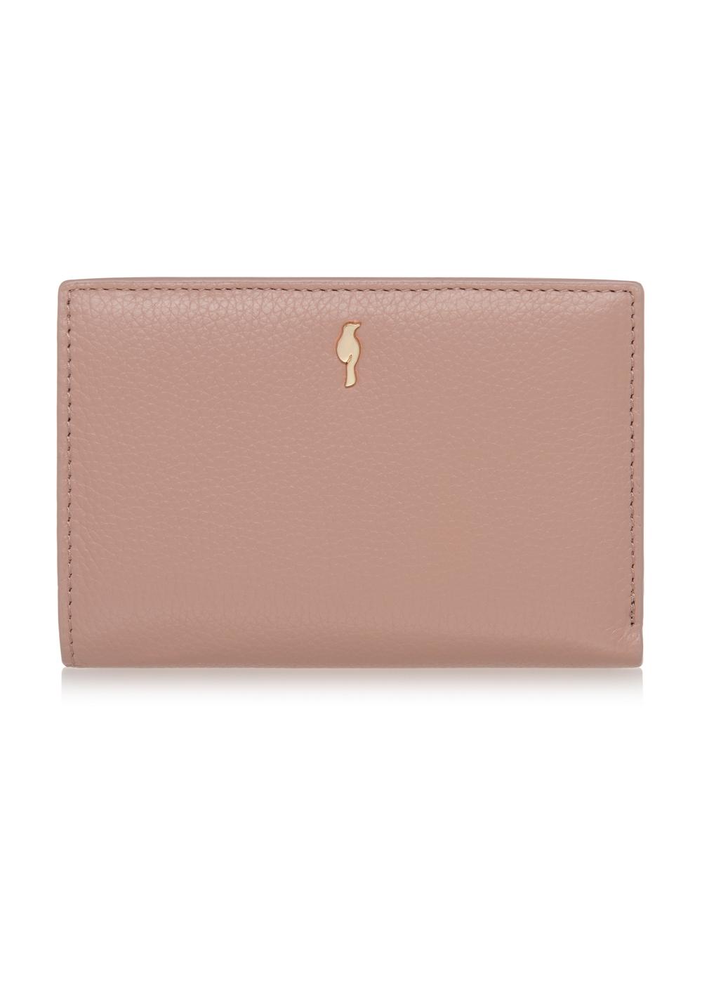 Różowy skórzany portfel damski PORES-0834-31(W23)
