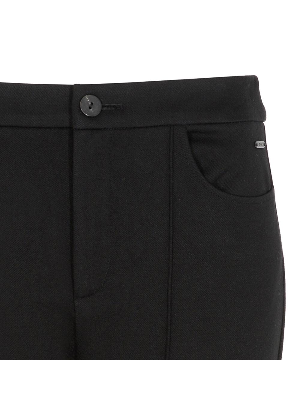 Czarne spodnie damskie z przeszyciem SPODT-0049-99(Z21)