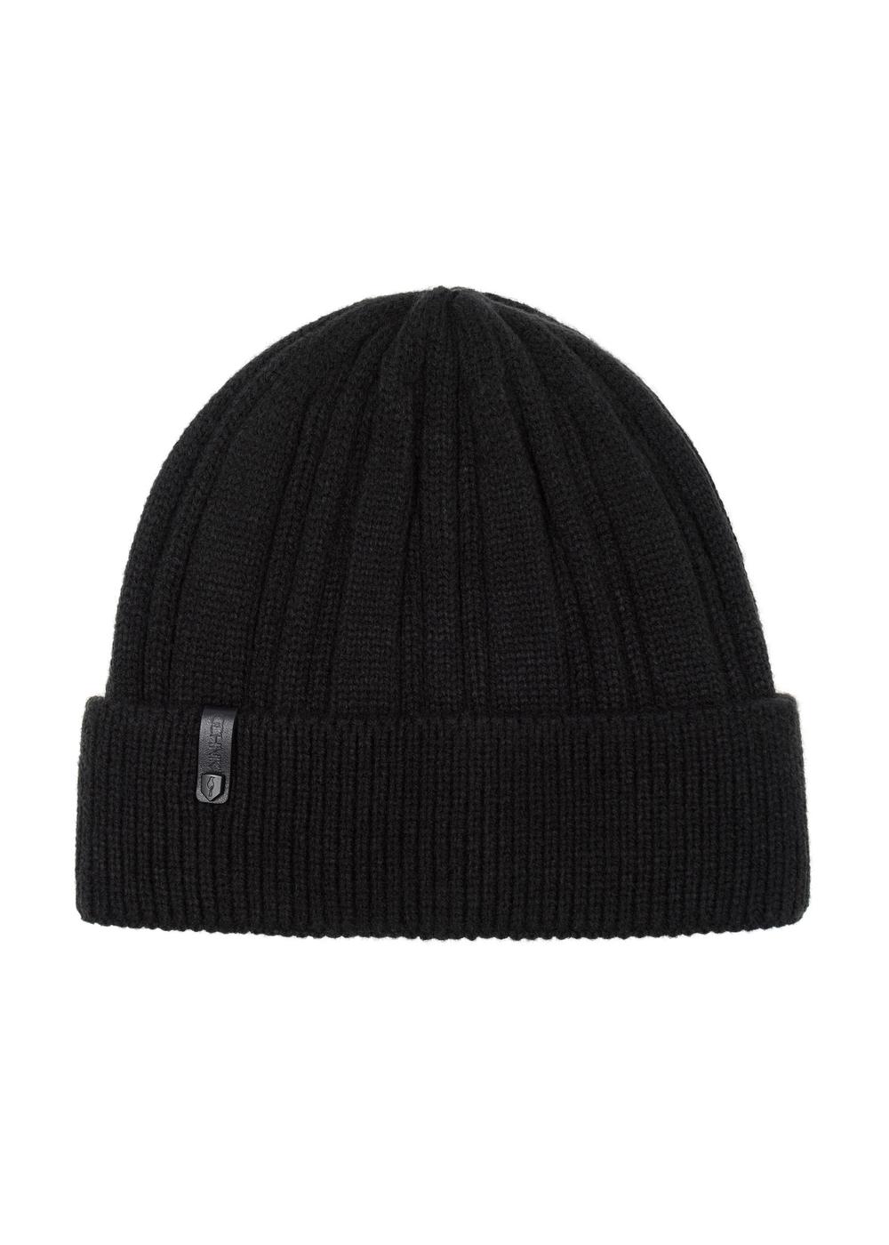 Klasyczna czarna czapka zimowa męska CZAMT-0069-99(Z23)