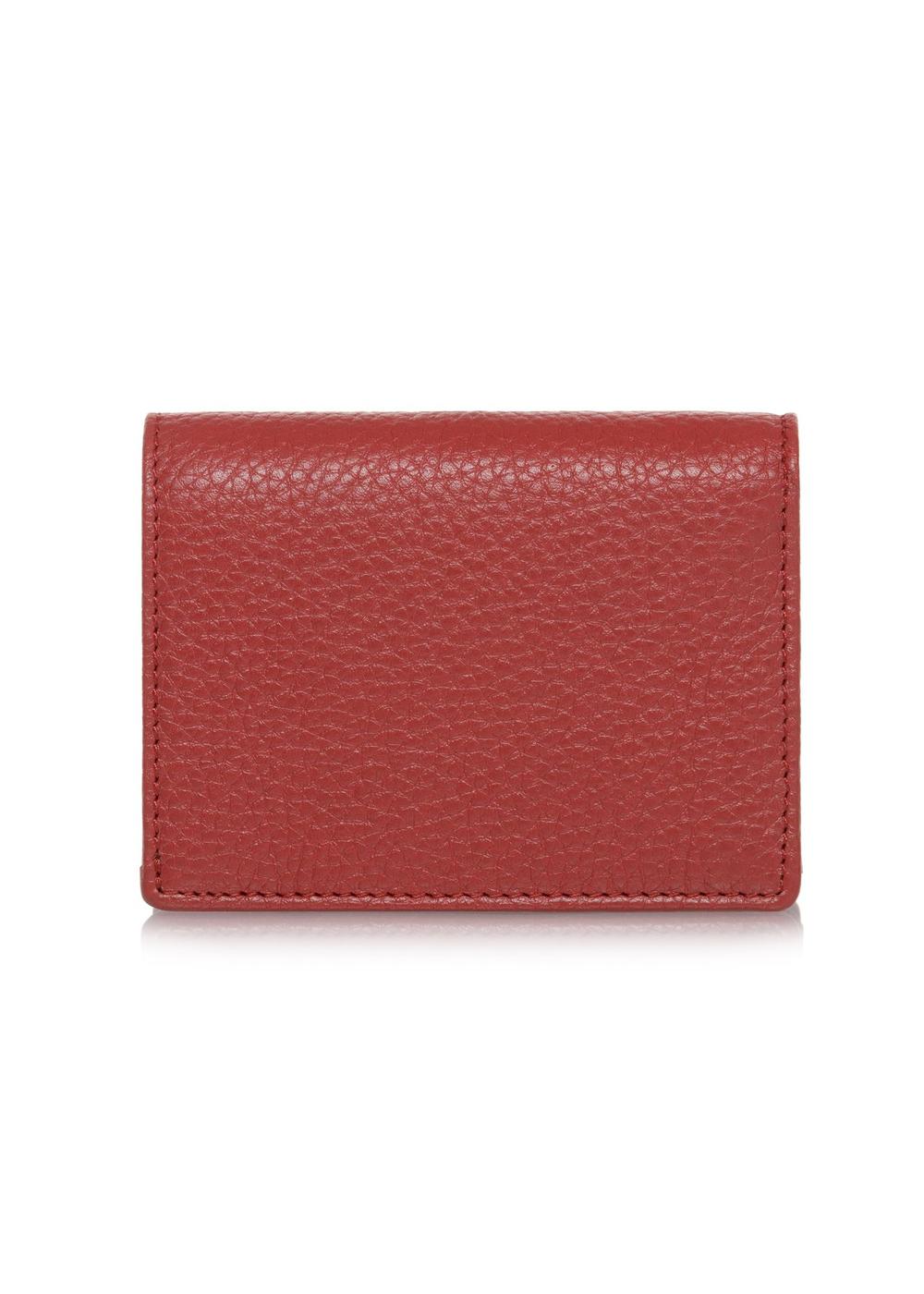 Czerwony skórzany portfel damski z ochroną RFID PORES-0807RFID-42(W24)