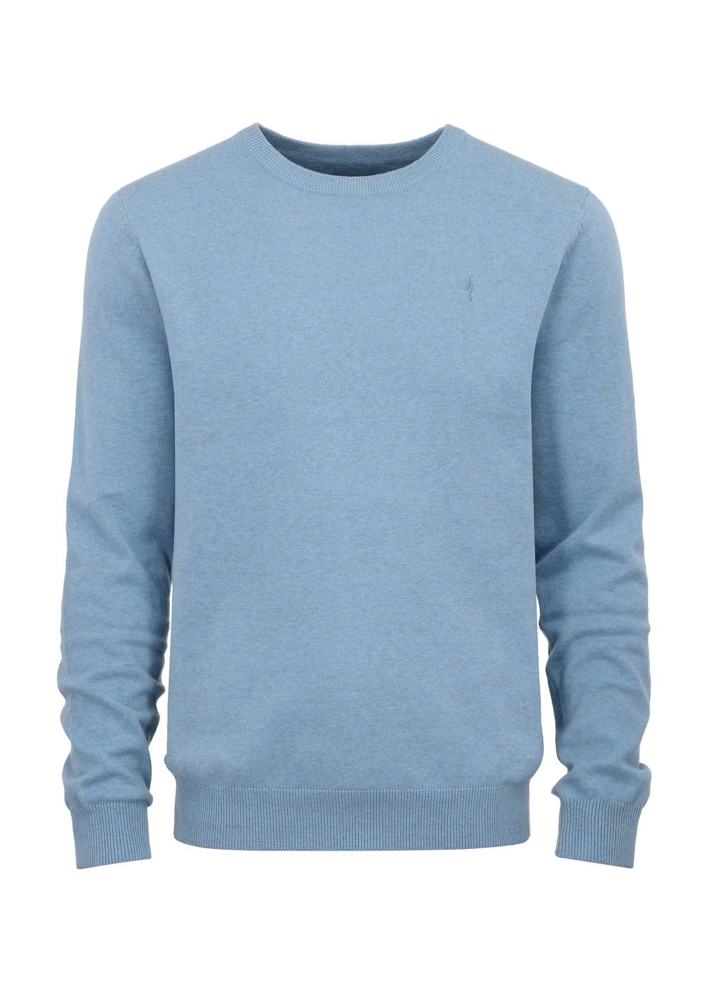 Jasnoniebieski sweter męski z logo SWEMT-0114-60(Z23)