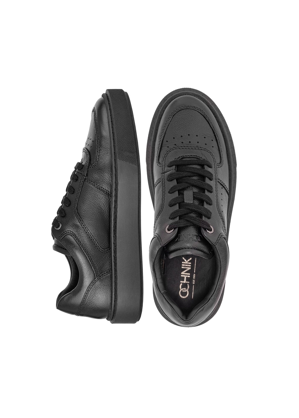 Czarne skórzane buty sportowe męskie BUTYM-0464-99(Z24) | OCHNIK