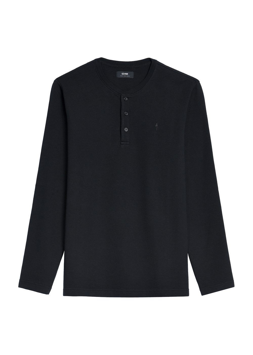Czarny longsleeve męski LSLMT-0007-99(Z24) | OCHNIK