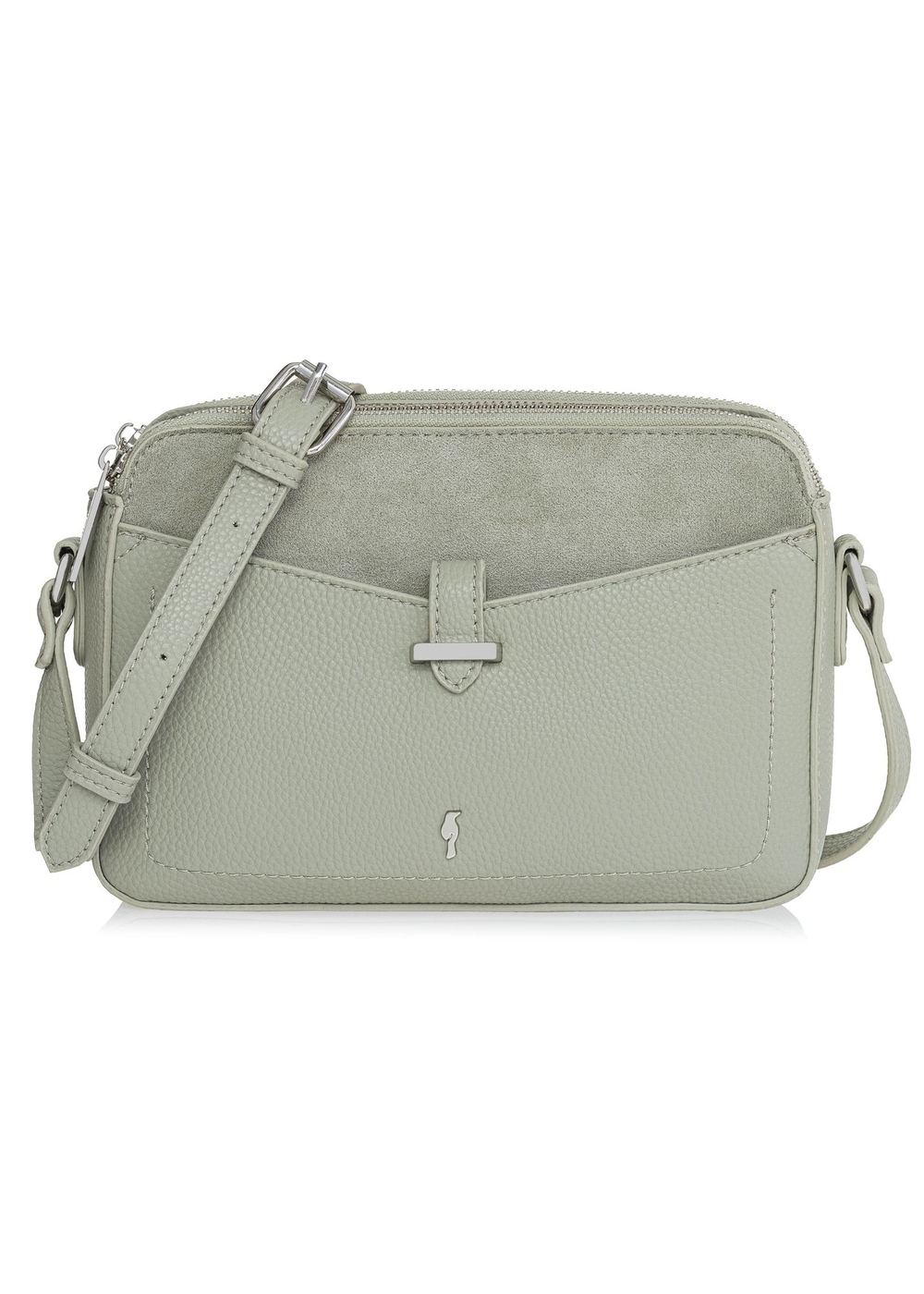 Seledynowa trzykomorowa torebka damska TOREC-0830A-52(W25) | OCHNIK