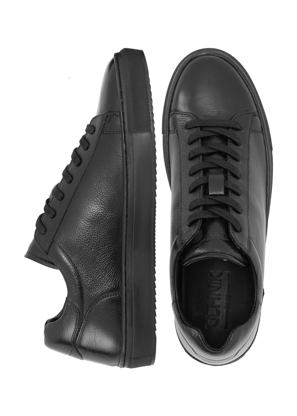 Skórzane czarne tenisówki męskie BUTYM-0444-99(Z23) | OCHNIK