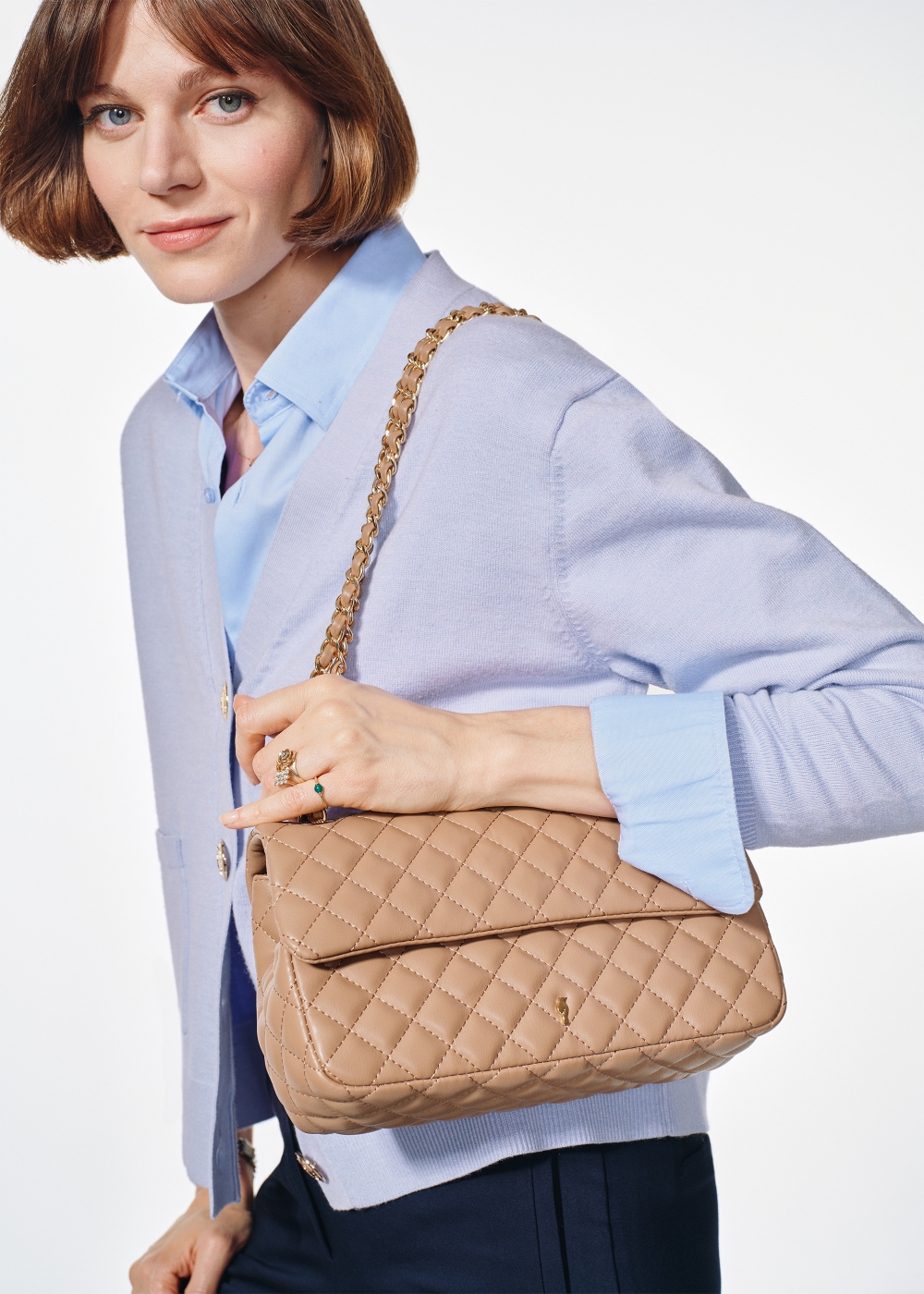 Pikowana torebka z łańcuszkiem TOREC-0443C-82(24) | OCHNIK