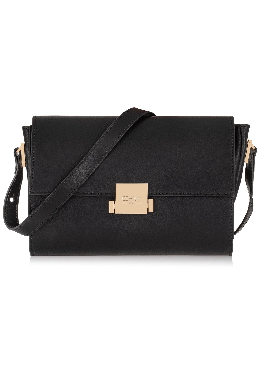 Klasyczna czarna torebka damska skórzana TORES-0954A-99(Z24) | OCHNIK