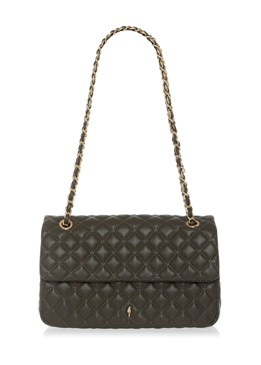 Chi⭐︎Kook Pikowana torebka khaki na łańcuszku TOREC-0443D-55(W25) | OCHNIK