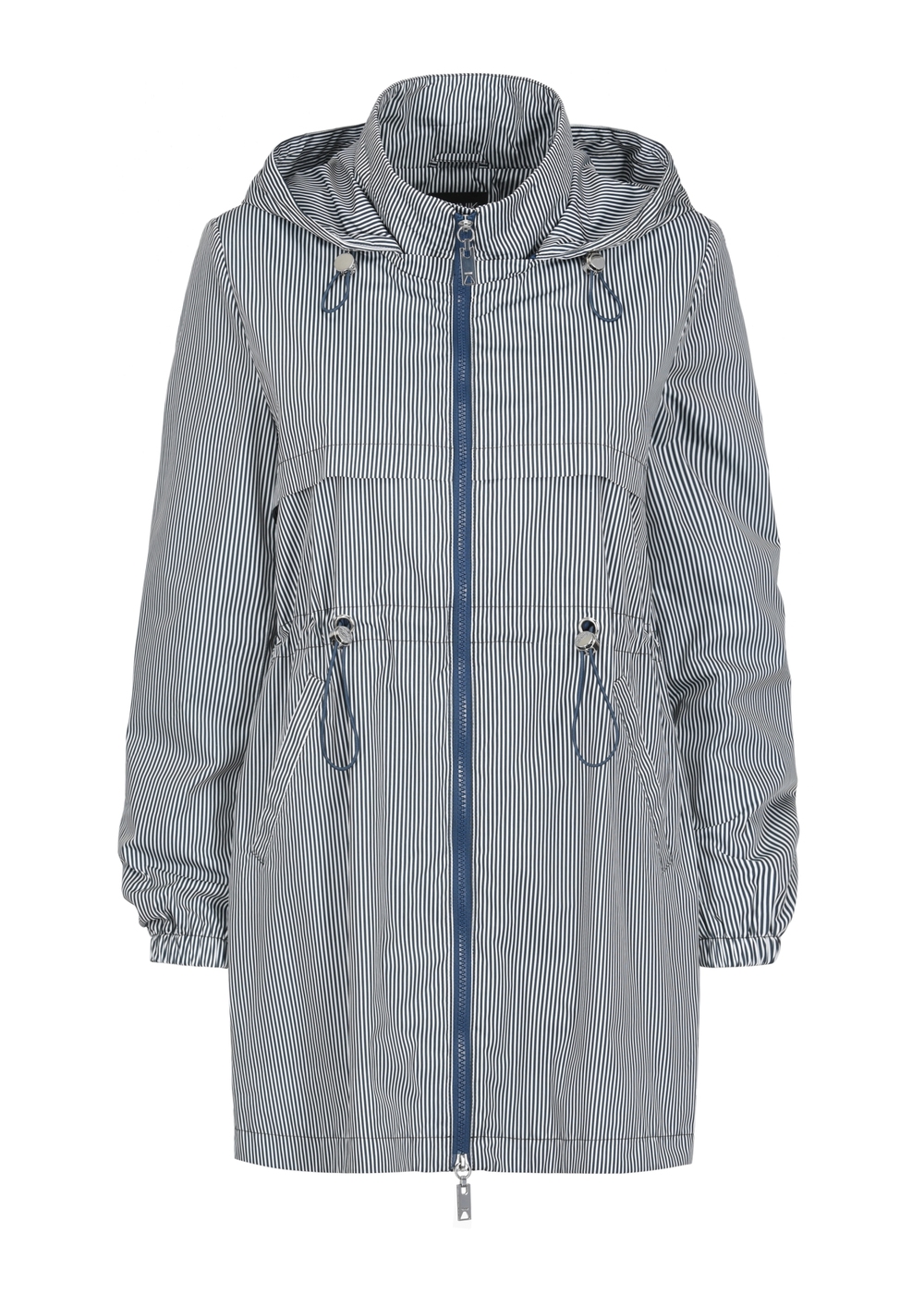 Długa kurtka damska w paski z kapturem KURDT-0514-11(W24