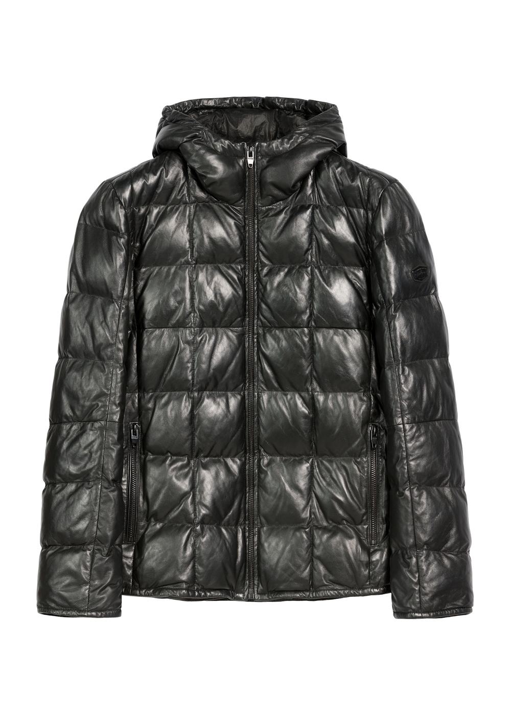 Czarna skórzana ocieplana kurtka męska KURMS-0376-1127(Z25) | OCHNIK