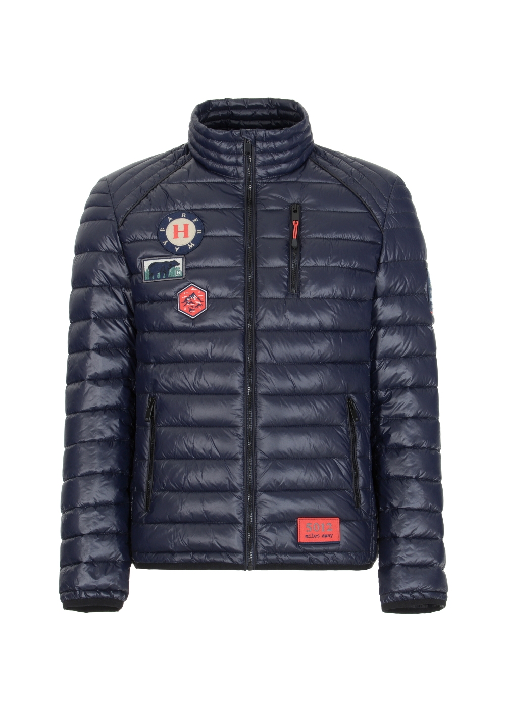 Nkch5/29 2枚 Pikowana kurtka męska z kolorowymi naszywkami KURMT-0250H-69