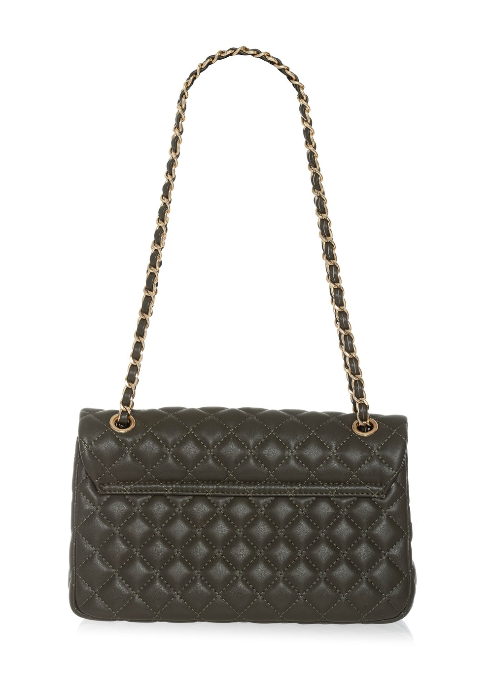 Pikowana torebka khaki na łańcuszku TOREC-0443D-55(W25) | OCHNIK