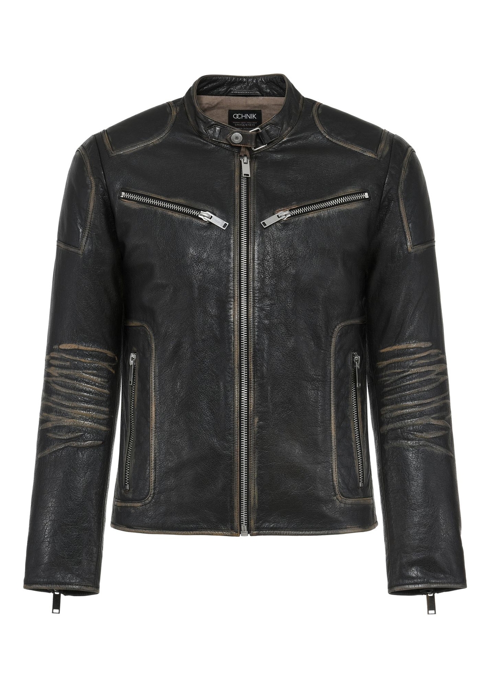 Brązowa skórzana kurtka męska KURMS-0351-2777(Z24) | OCHNIK