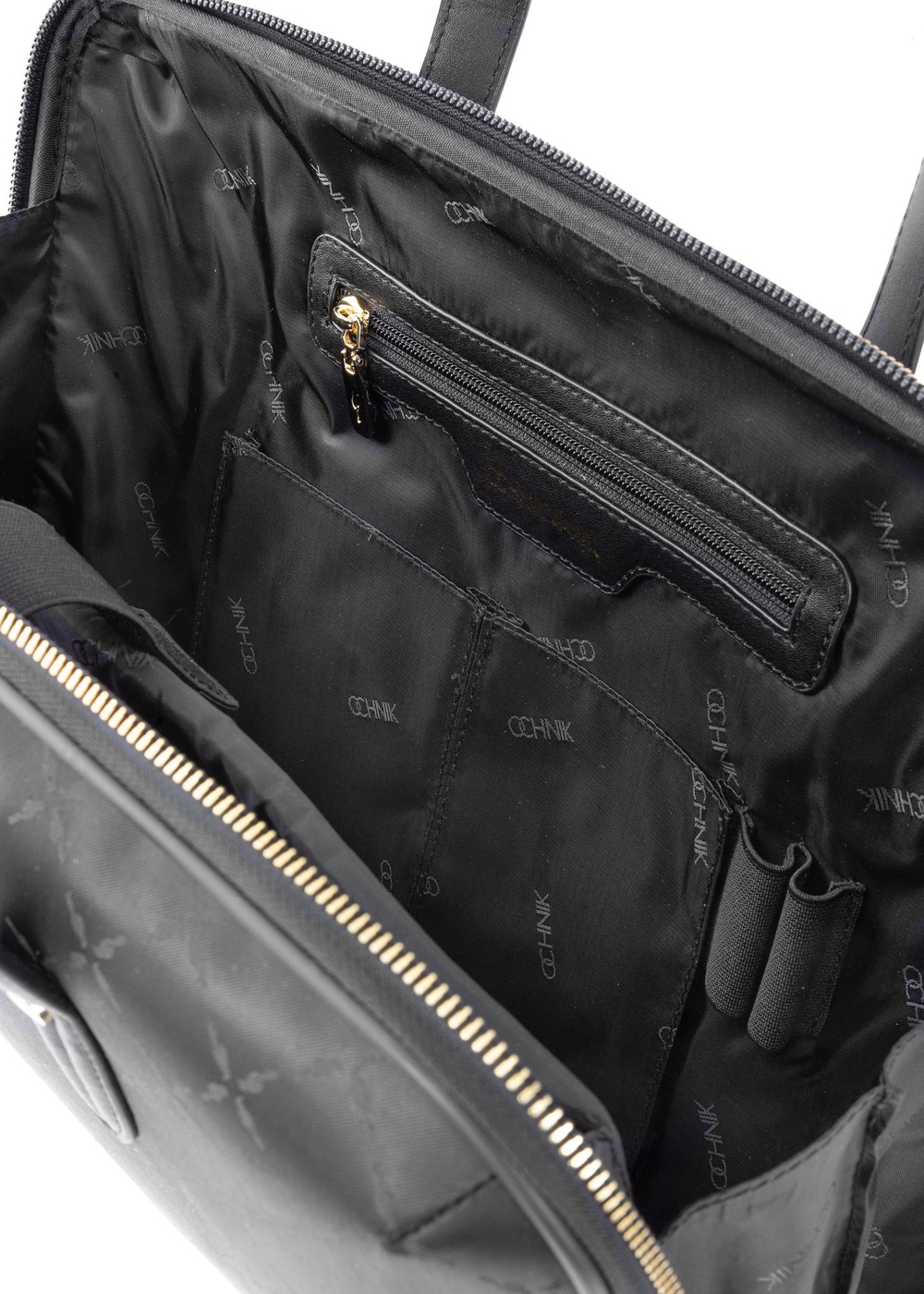 Czarna teczka damska z kieszenią na laptop TOREN-0258-99(Z23