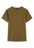 Bawełniany T-shirt męski w kolorze khaki TSHMT-0088-8D(W26)