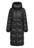 Black long winter jacket for women KURDT-0530-99(Z24)