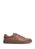 Skórzane sneakersy damskie w kolorze chłodnego beżu BUTYD-1294-1K(Z26)