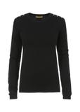 Czarna bluzka damska z dżetami LSLDT-0039-99(W24)