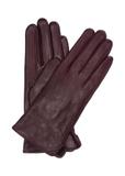 Skórzane bordowe rękawiczki damskie REKDS-0001-40(Z23)