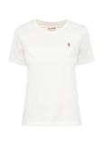 Cream women's t-shirt with emblem TSHDT-0134-12(Z24)