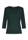 Women's dark green V-neck blouse LSLDT-0036-53(Z24)