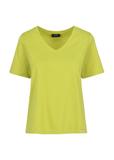 Limonkowy T-shirt damski basic TSHDT-0120-52(W24)