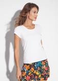 Biały T-shirt damski basic TSHDT-0111-11(W23)