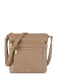 Beige women's bag with zippers TOREC-0847A-81(Z24)