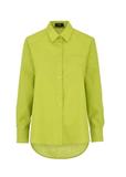 Limonkowa koszula damska z lnu KOSDT-0153-52(W24)