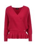 Czerwony sweter damski z taliowaniem SWEDT-0126-42(Z22)