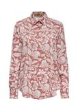 Pink women's shirt with a floral motif KOSDT-0158-34(Z24)