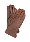 Skórzane brązowe rękawiczki damskie REKDS-0001-89(Z23)