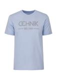 Błękitny T-shirt męski z logo TSHMT-0095-62(W24)