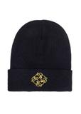 Czarna czapka damska z monogramem CZADT-0079A-99(Z25)
