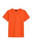 Pomarańczowy bawełniany T-shirt damski TSHDT-0144-30(Z25)