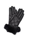 Women's leather gloves with fur REKDS-0071-99(Z24)