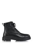 Black leather men's ankle boots BUTYM-0423B-99(Z24)