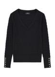 Czarny sweter damski SWEDT-0212A-99(Z25)
