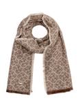 Duży brązowy szalik damski w monogram SZADT-0130A-82(Z25)