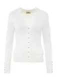 Cream women's cardigan with buttons KARDT-0044-12(Z24)