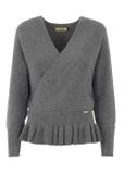 Szary sweter damski z taliowaniem SWEDT-0126-91(Z20)