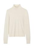 Kremowy sweter damski z golfem SWEDT-0272-0B(Z26)