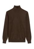 Sweter męski z golfem w kolorze czekoladowym SWEMT-0095B-90(Z25)