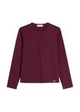 Bordowy bawełniany longsleeve damski LSLDT-0052-4D(Z26)