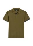 Bawełniana koszulka polo w kolorze khaki POLMT-0045B-8D(W26)